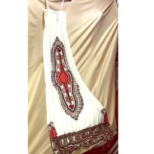 White Patterned Maxi Dress